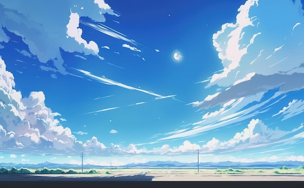 Anime Sky, anime backgrounds, Anime art wallpaper 8 K, anime landscape  wallpapers, Anime Cloud - SeaArt AI