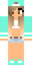 Teal Beanie Girl Minecraft skin