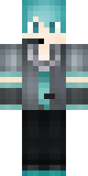 Teal Anime Idol Minecraft skin