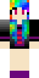 Rainbow Haired Rocker Minecraft skin