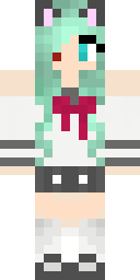 Mint Anime Maid Minecraft skin