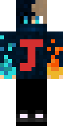 Half Flame Enderling Minecraft skin