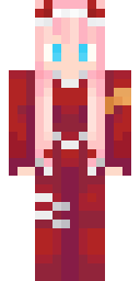Crimson Anime Sweetheart Minecraft skin