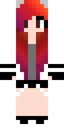 Crimson Hair Anime Girl Minecraft skin