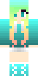 Aqua Mermaid Princess Minecraft skin