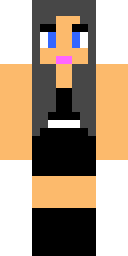 Black Crop Girl Minecraft skin