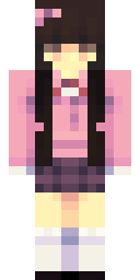 Pink Bow Schoolgirl Minecraft skin