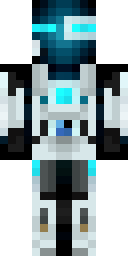 Neon Cyan Cyborg Minecraft skin