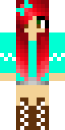 Teal Cardigan Redhead Minecraft skin