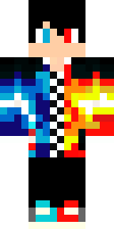 Fire Ice Checker Boy Minecraft skin