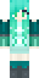 Teal Hair Anime Girl Minecraft skin