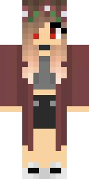Crimson Flower Girl Minecraft skin