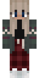 Crimson Plaid Girl Minecraft skin