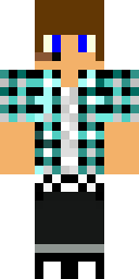 Teal Checker Boy Minecraft skin