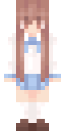 Pastel Schoolgirl Braids Minecraft skin