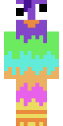 Rainbow Parrot Costume Minecraft skin