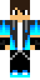 Blue Flame Hoodie Boy Minecraft skin