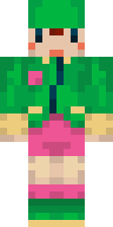 Pink Green Party Girl Minecraft skin
