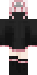 Pink Bow Goth Minecraft skin