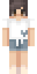 White Tee Denim Girl Minecraft skin