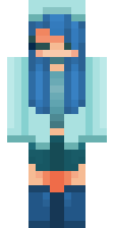 Aqua Hair Sweater Girl Minecraft skin
