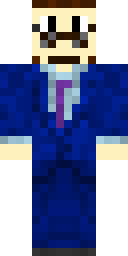 Blue Suit Mustache Minecraft skin